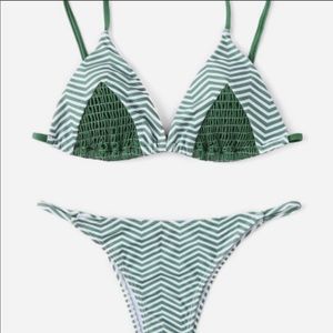*3/$20* Green and White Chevron Bikini